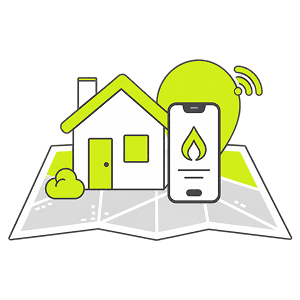 Casa conectada com app da Gás Aí