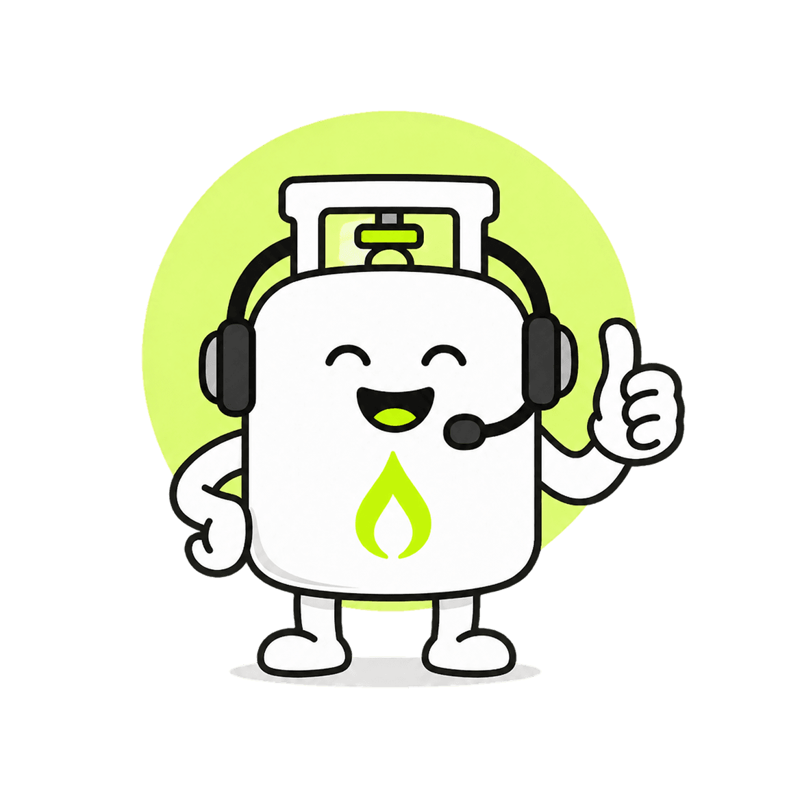 Botijão Gás Aí com fone de atendimento